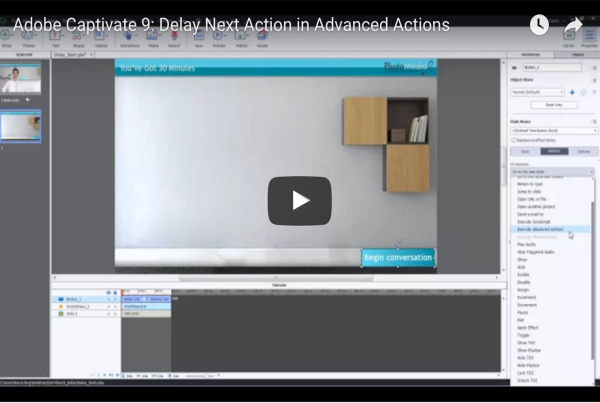 Delay Next Action in Advanced Actions - Adobe Captivate