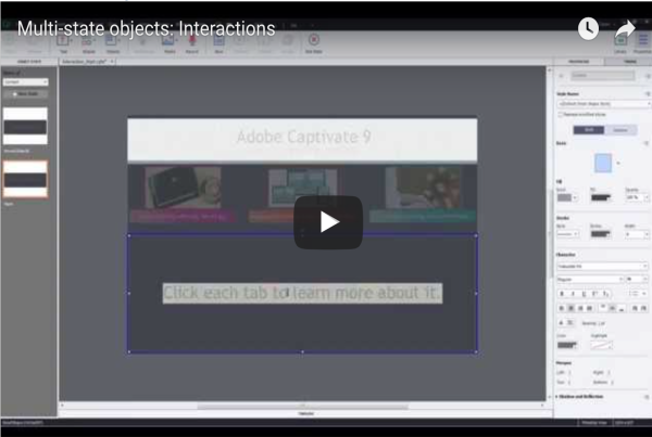 Building Interactions with Multi-state objects in Adobe Captivate 9